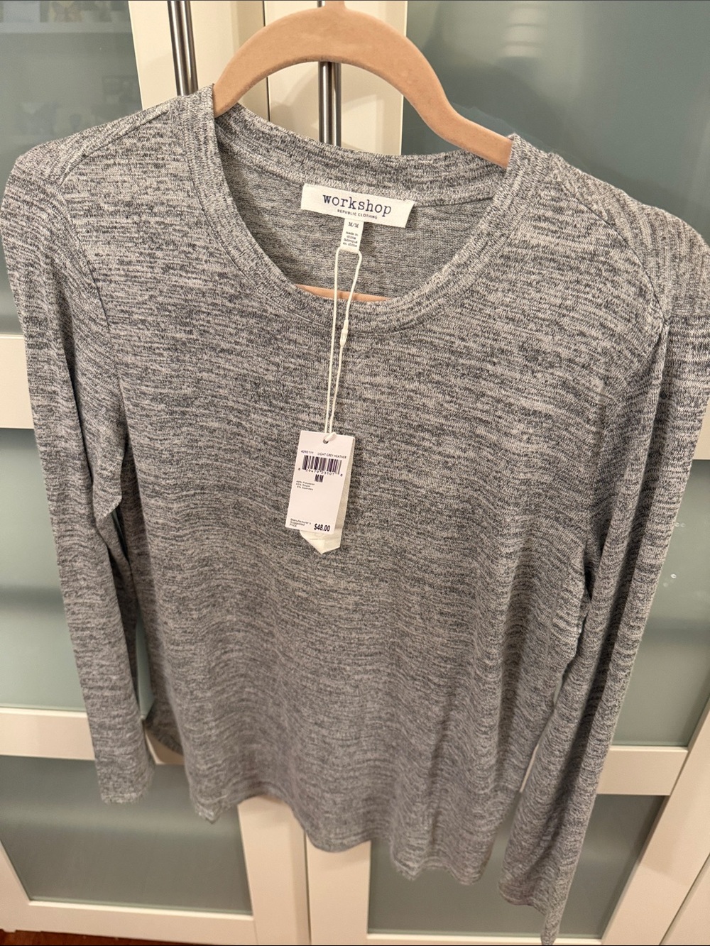 Workshop Republic Clothing Heather Gray Long Sleeve Tee